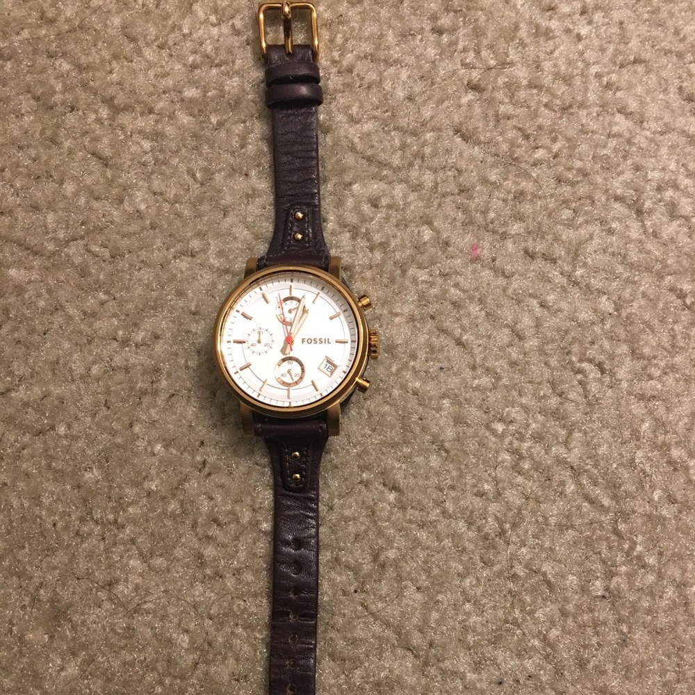 Fossil brown leather watch